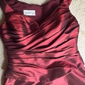 Occasion Red Ruched Asymmetrical Gown